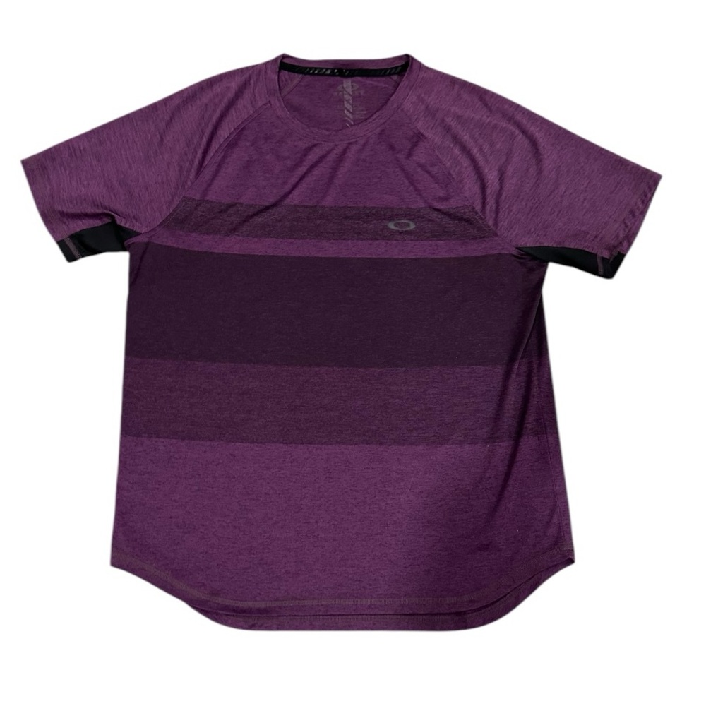OAKLEY Women Activewear Top Purple Striped Loose Fit Crew Neck, Size Medium. - Picture 8 of 8